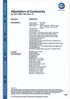 TÜV 符合性认证：风扇控制器
